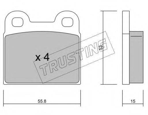 Комплект тормозных колодок, дисковый тормоз TRUSTING 002.1