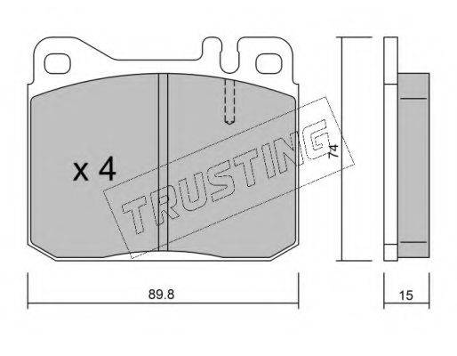 Комплект тормозных колодок, дисковый тормоз TRUSTING 013.0