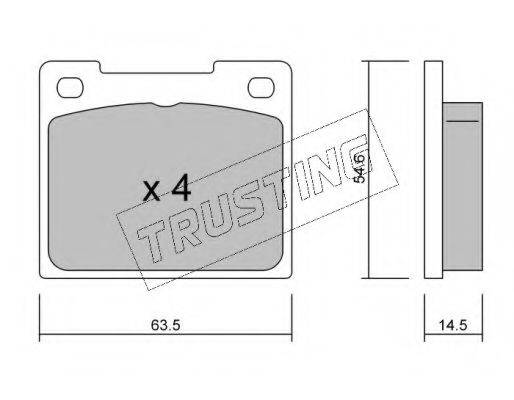 Комплект тормозных колодок, дисковый тормоз TRUSTING 022.0