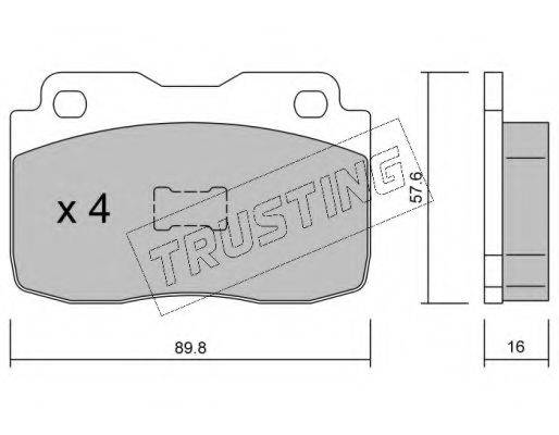Комплект тормозных колодок, дисковый тормоз TRUSTING 030.0