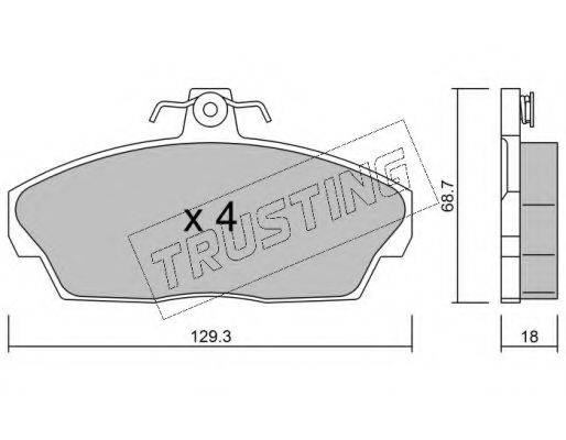 Комплект тормозных колодок, дисковый тормоз TRUSTING 177.1