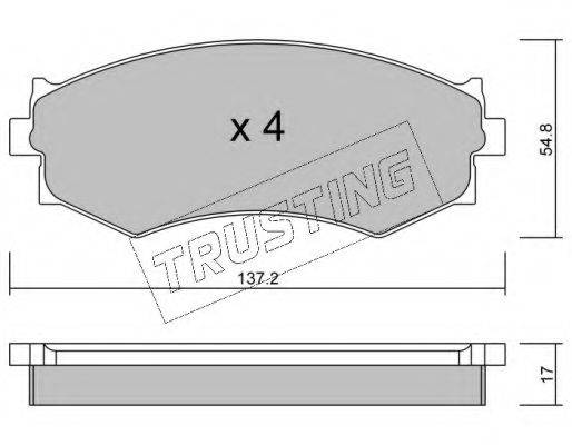 Комплект тормозных колодок, дисковый тормоз TRUSTING 197.0