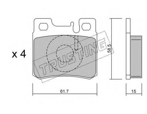 Комплект тормозных колодок, дисковый тормоз TRUSTING 212.0