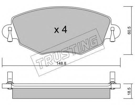 Комплект тормозных колодок, дисковый тормоз TRUSTING 327.0