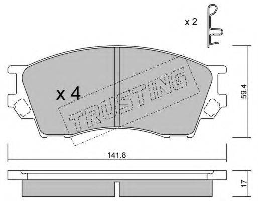 Комплект тормозных колодок, дисковый тормоз TRUSTING 489.0