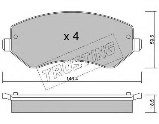 Комплект тормозных колодок, дисковый тормоз TRUSTING 540.0