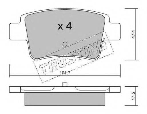 Комплект тормозных колодок, дисковый тормоз TRUSTING 721.0