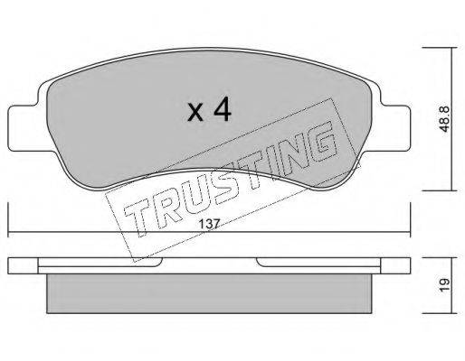 Комплект тормозных колодок, дисковый тормоз TRUSTING 726.0