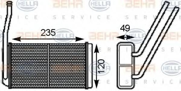 Теплообменник, отопление салона HELLA 8FH 351 000-161