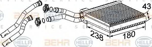 Теплообменник, отопление салона HELLA 8FH 351 315-641