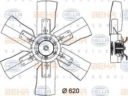 Вентилятор, охлаждение двигателя HELLA 8MV 376 731-201