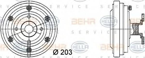 HELLA 8MV376731281 Сцепление, вентилятор радиатора