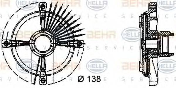 HELLA 8MV376732151 Сцепление, вентилятор радиатора