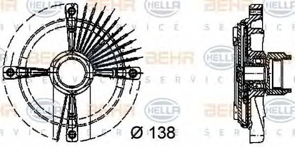 Сцепление, вентилятор радиатора HELLA 8MV 376 732-161