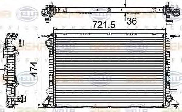 Радиатор, охлаждение двигателя HELLA 8MK 376 745-641