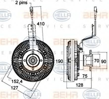 HELLA 8MV376758481 Сцепление, вентилятор радиатора