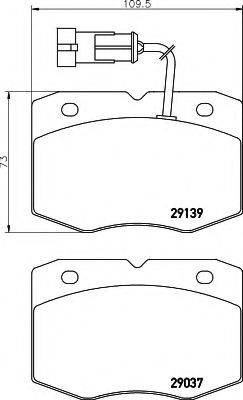 Комплект тормозных колодок, дисковый тормоз HELLA 8DB 355 005-501