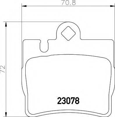 Комплект тормозных колодок, дисковый тормоз HELLA 8DB 355 008-711