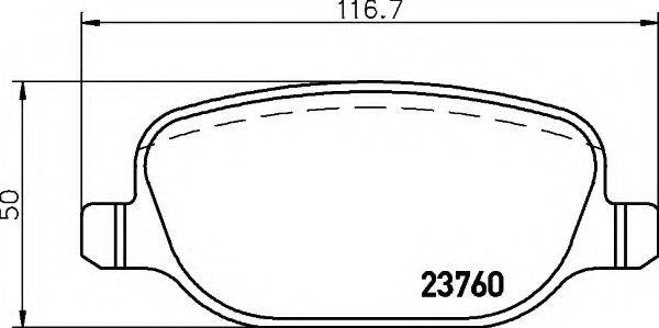 Комплект тормозных колодок, дисковый тормоз HELLA 8DB 355 006-741
