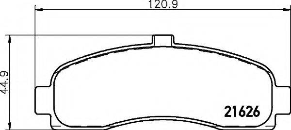 Комплект тормозных колодок, дисковый тормоз HELLA 8DB 355 016-501