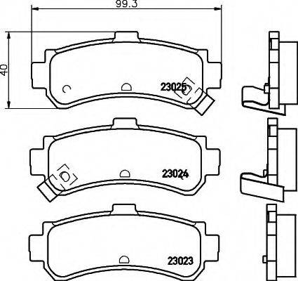 Комплект тормозных колодок, дисковый тормоз HELLA 8DB 355 017-191