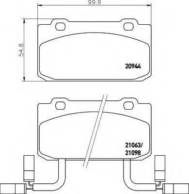Комплект тормозных колодок, дисковый тормоз HELLA 8DB 355 017-571