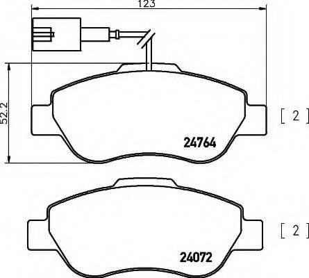 HELLA 8DB355019921 Комплект тормозных колодок, дисковый тормоз