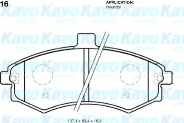 KAVO PARTS BP3016 Комплект тормозных колодок, дисковый тормоз
