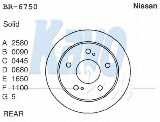 Тормозной диск KAVO PARTS BR-6750