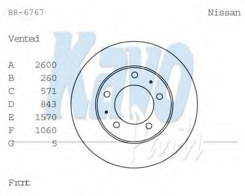 Тормозной диск KAVO PARTS BR-6767