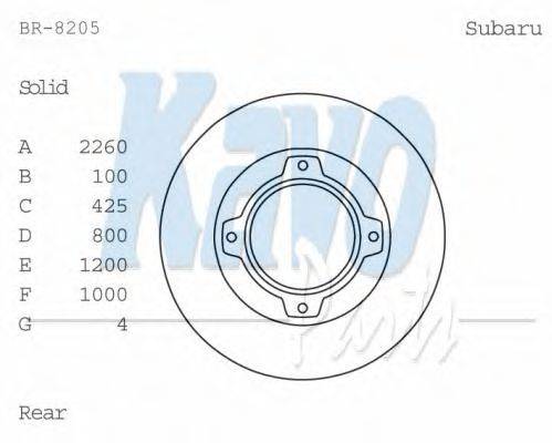 Тормозной диск KAVO PARTS BR-8205