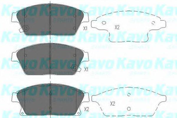 KAVO PARTS KBP1014 Комплект тормозных колодок, дисковый тормоз