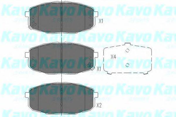 KAVO PARTS KBP4004 Комплект тормозных колодок, дисковый тормоз