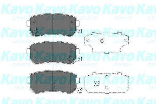 KAVO PARTS KBP4007 Комплект тормозных колодок, дисковый тормоз