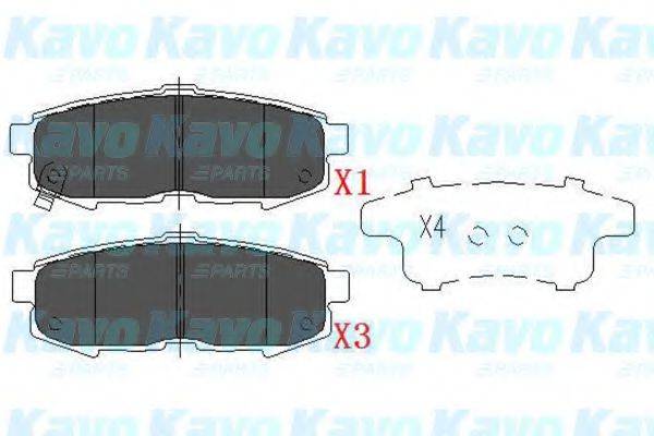 KAVO PARTS KBP4555 Комплект тормозных колодок, дисковый тормоз