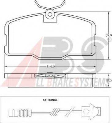 Комплект тормозных колодок, дисковый тормоз A.B.S. 36501