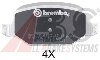 Комплект тормозных колодок, дисковый тормоз A.B.S. 37184S
