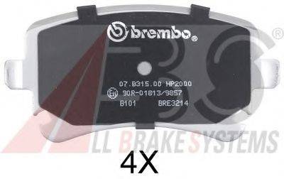 Комплект тормозных колодок, дисковый тормоз A.B.S. 37366S