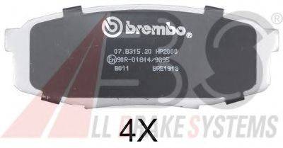 Комплект тормозных колодок, дисковый тормоз A.B.S. 37702S