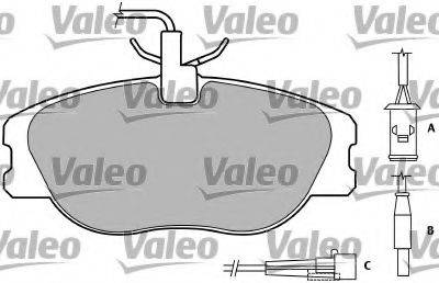 Комплект тормозных колодок, дисковый тормоз VALEO 597053