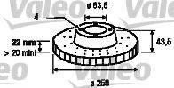 Тормозной диск VALEO 186560