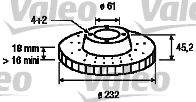 Тормозной диск VALEO 186576