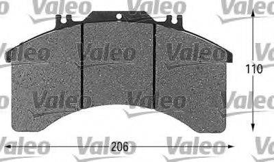 Комплект тормозных колодок, дисковый тормоз VALEO 541616