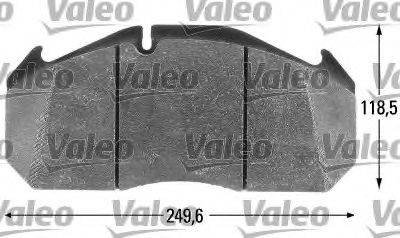 Комплект тормозных колодок, дисковый тормоз VALEO 541650