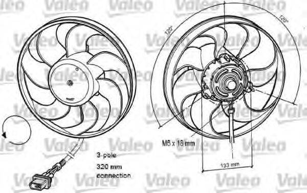 Вентилятор, охлаждение двигателя VALEO 696078