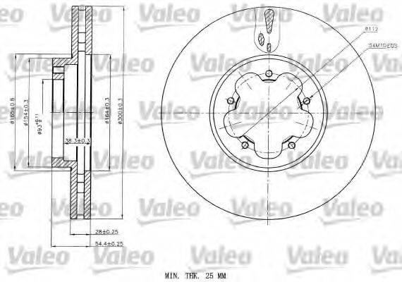 Тормозной диск VALEO 187151