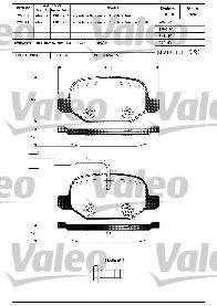 VALEO 598425 Комплект тормозных колодок, дисковый тормоз