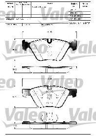 VALEO 598640 Комплект тормозных колодок, дисковый тормоз