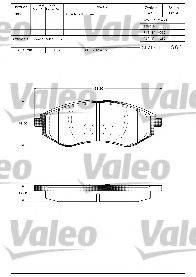 Комплект тормозных колодок, дисковый тормоз VALEO 598644