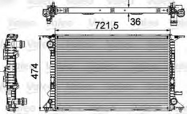 Радиатор, охлаждение двигателя VALEO 735474